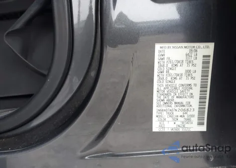 2007 Nissan Titan Le from USA, damaged, VIN 1N6BA07A07N206823